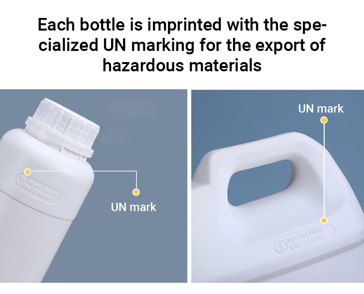 HDPE Plastic Fluoride Transparent Reagent Bottle 1000ml 1L For Chemical Packaging