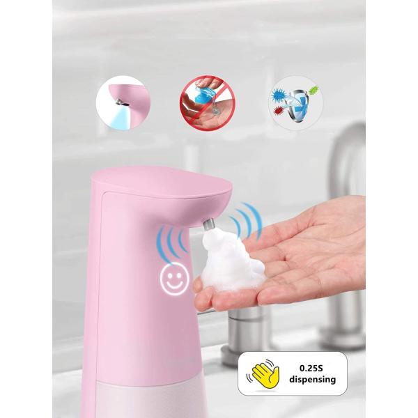 ODM Sensor Foam Soap Dispenser 250ML 0.25S Pink Battery Operated