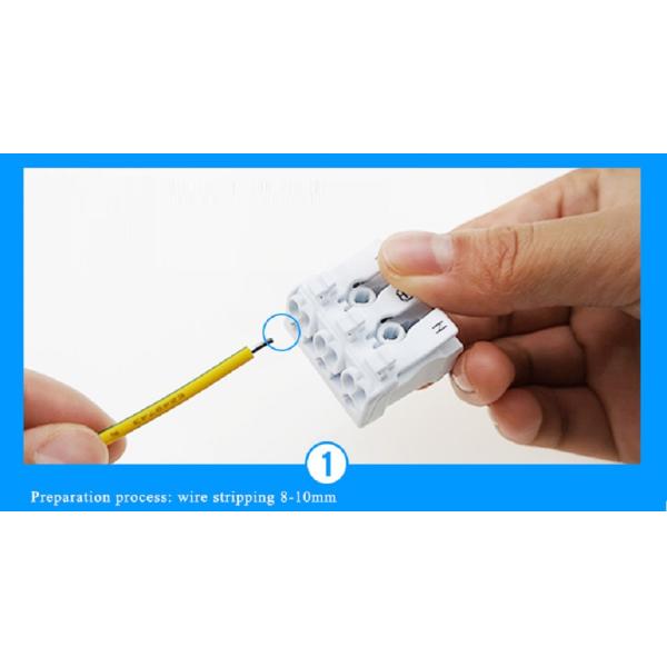 3 Pole Push Wire Connector Quick Terminal Block Suitable For Joining Solid Or Stranded Wires No Tools Needed