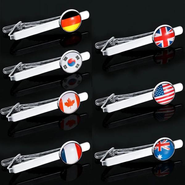 Quality Men Tie Bar Pin 287 Country Flag Design Personalized Tie Clip With Customized Logo for sale