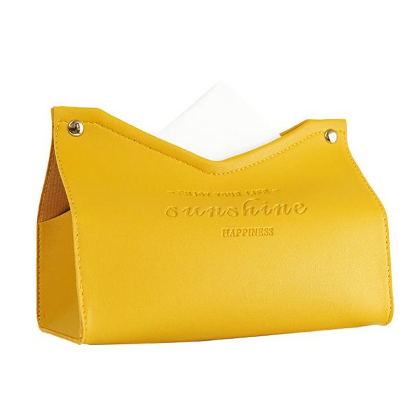 Quality Simple Style Rectangle Custom Luxury Nordic Type PU Leather Gold Paper Tissue Box Cover for sale