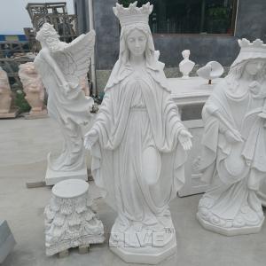 China Mother Mary Marble Statues Catholic Religious Sculpture Life Size Handcarved wholesale