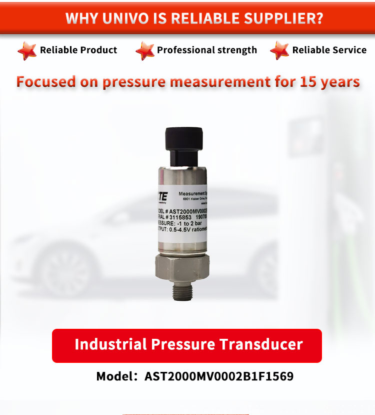 Customizable UNIVO Pressure Sensor for Liquids and Gases 0.5-4.5V Output -1-2Bar Range