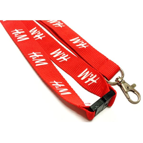 Safety Breakaway Flat Polyester Lanyard Metal Hook For Mountain Climbing