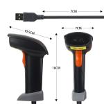 User Friendly Handheld 2D Barcode Scanner Reader With Cables Ergonomic Design