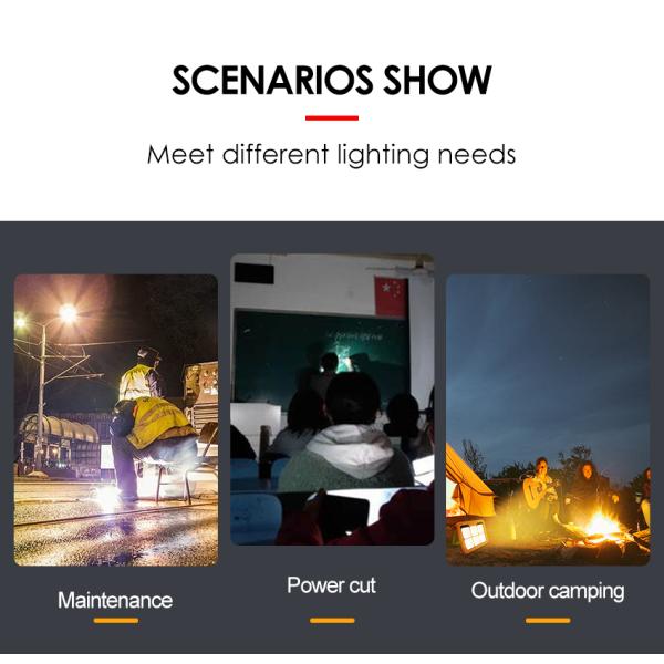 Portable Led Solar Flood Light SMD LED Warm White 3000K Rechargeable Battery With Remote Control