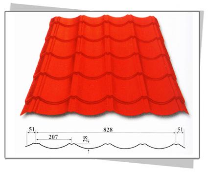 Chain Transmission Metal Step Glazed Tile Roofing Sheet Forming Machine
