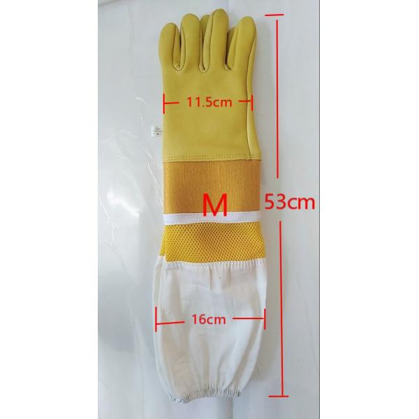 #33 Goat skin yellow thick canvas wrist protector and Half Ventilated with white cloth sleeve