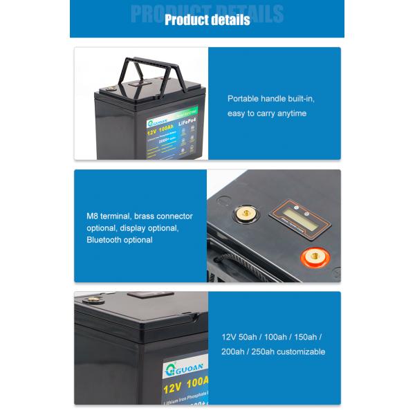 12 Volt Portable LiFePO4 Battery , Handheld 12V Lithium Iron Phosphate Pack
