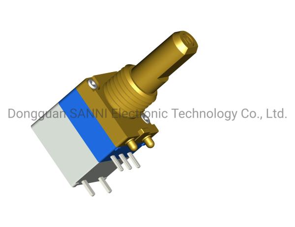 Quality Rotary 10k Ohm Potentiometer , Metal Shaft B Taper Potentiometer RV9C11NS for sale