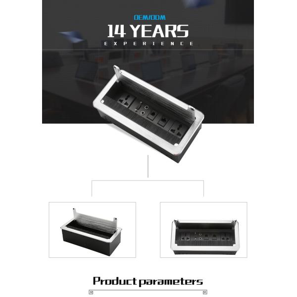 Aluminium Meeting Table Socket Box Hidden Recessed Power Strip With Usb