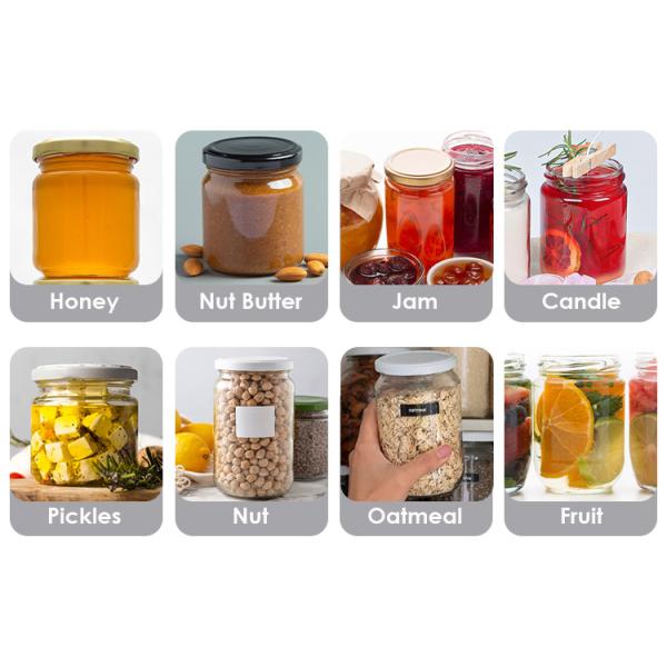 Customized Shape 250ml 300ml 400ml 500ml Hexagonal Shape Glass Honey Jars