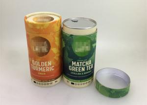 China CMYK Printing Airtight Small Paper Tubes With Foil Lid For Macha Packaging wholesale