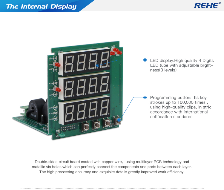 Three phase multi amp volt Hz digital panel Meter support RS485 11kv panel power meter