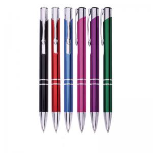 Customization Logo Plastic Office And School Supplies Colorful Metal Ballpoint Pen
