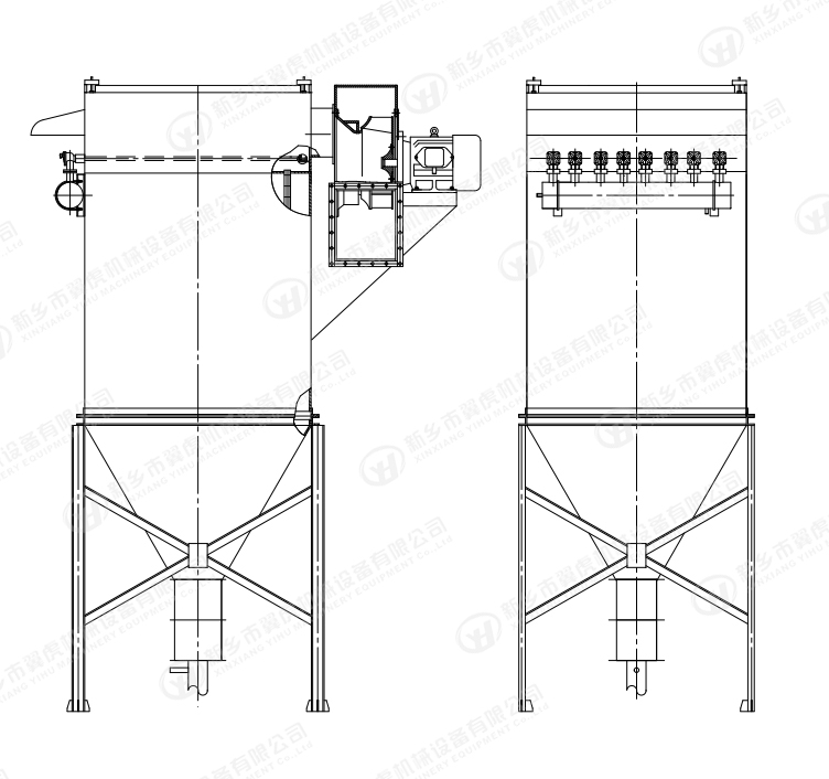 Industrial Pulse Dust Collector / Pulse Jet Bag Filter , Bag Dust Collector