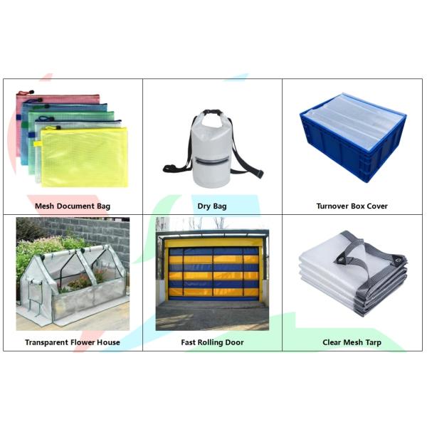 340GSM-450GSM PVC Mesh Fabric Tarpaulin Clear White Transparent Fabric 200D-1000D