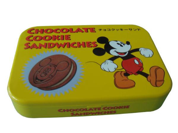 Quality 208g Biscuits Storage Tin Rectangular Cookies Tin Container for sale