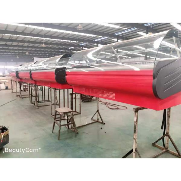 Front Flap Glass Door Deli Display Counter Fridge Meat