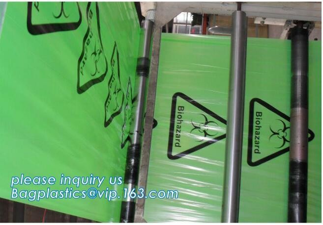 LDPE biohazard waste bin bags disposable medical autoclave bags, biohazard specimen bag plastic adhesive flat bag, bagea