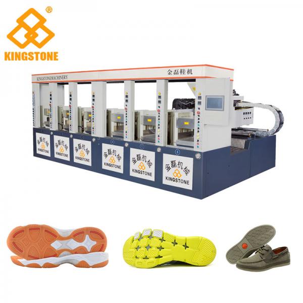 Quality CE SGS 6 Stations Rubber Shoe Sole Making Machine 1-2 Color 2 Years Gurantee for sale