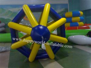 Yellow colour inflatable water roller tube ball , inflatable water wheel roller