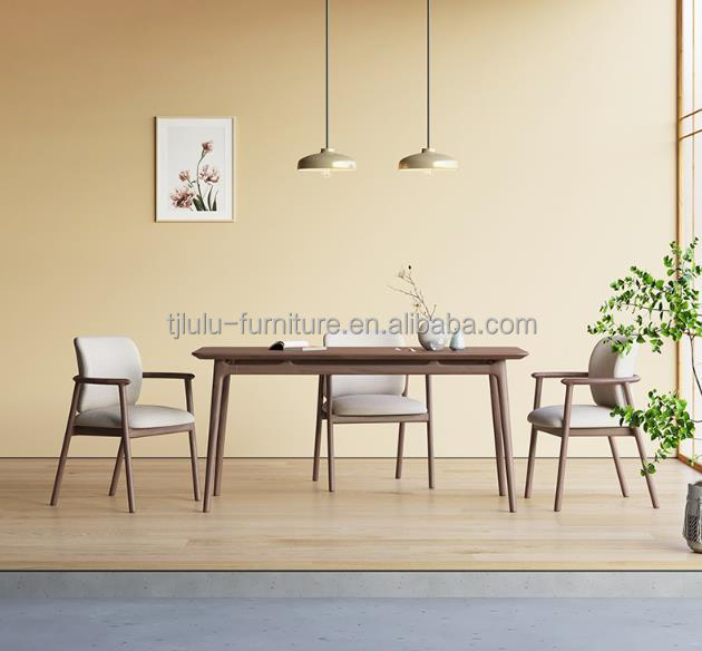 Home Furniture Luxury High End Nordic Solid Ash Wood Bent Backrest High Density Sponge Upholstered Arm Chair