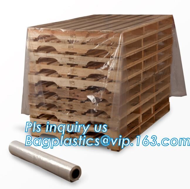 Customized Square Bottom or Side Guesst Plastic Protective Pallet Covers, 4 Mil Dust proof Clear Pallet Covers, BAGPLAST