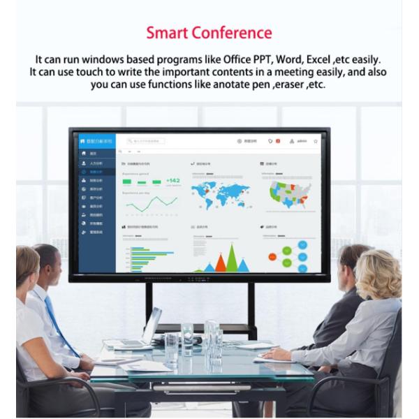 86 Inch Interactive Flat Panel LED Backlight 4K Touch Screen