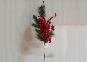 Nontoxic 58cm Artificial Christmas Pine Picks With Red Berry