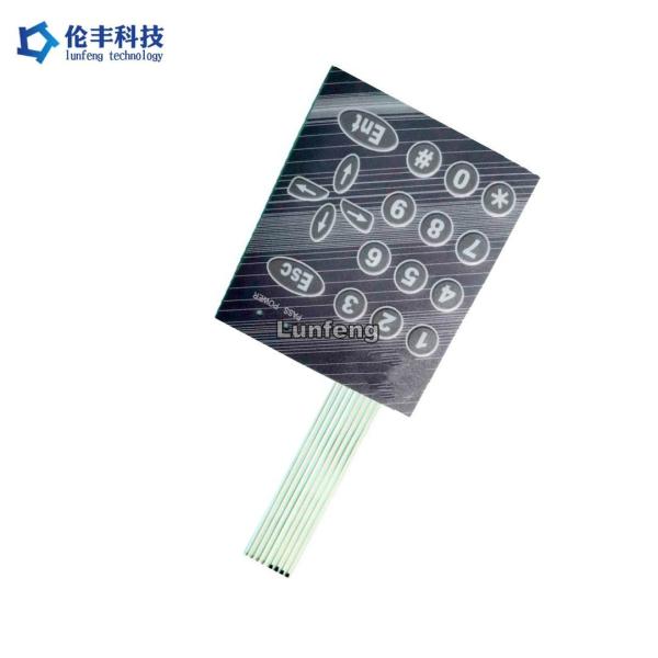 Quality Self Adhesive Polyester PET Flat Membrane Keyboard with metal domes for sale