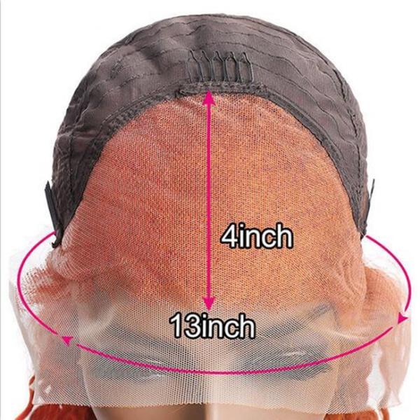 Ginger Orange Straight Lace Front Human Hair Wigs Pre Plucked for Women
