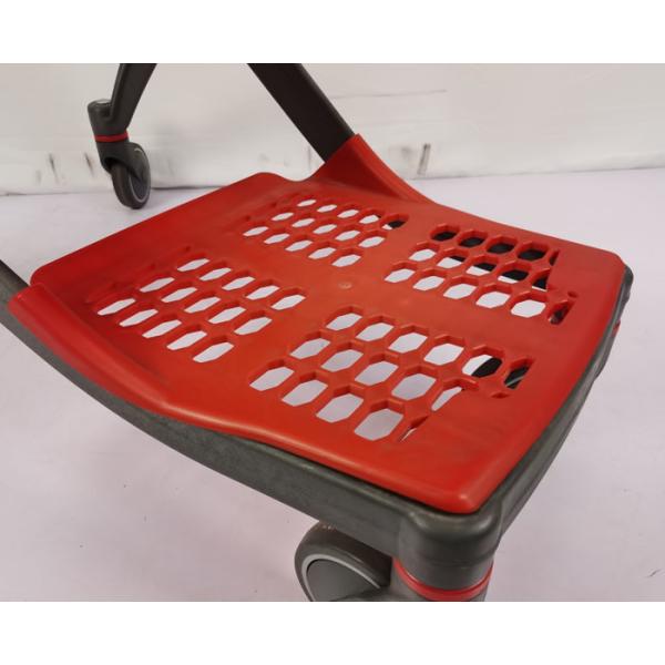 Red All Plastic Shopping Trolley Lightweight Supermarket Grocery Store Shopping Cart 220L