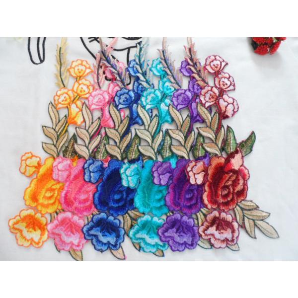 Hot Fix Embroidery Lace Applique with Different Color