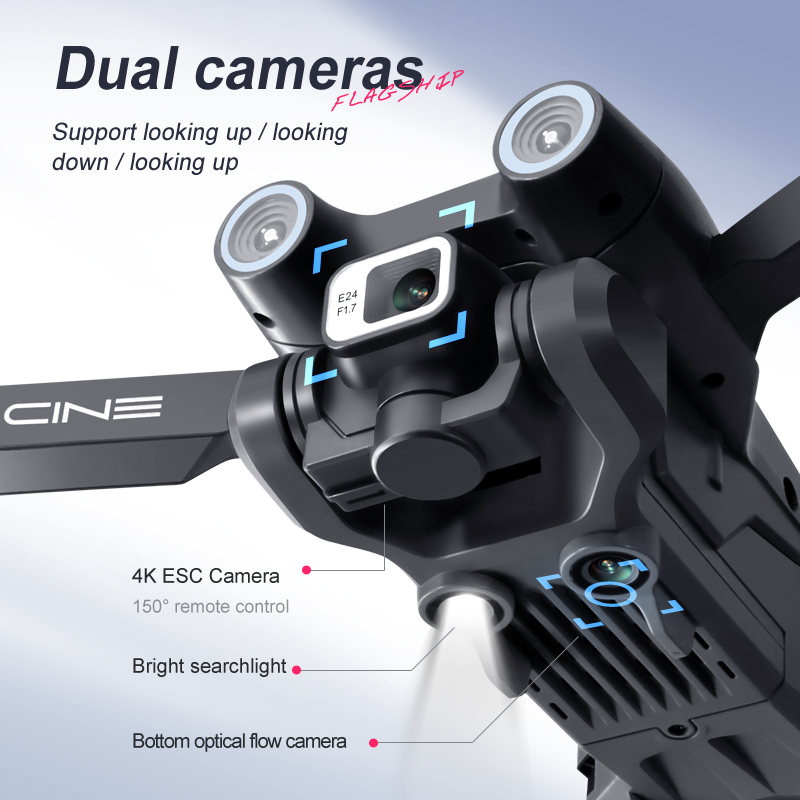 Camera HUGTEC I3 Pro Drone 4k Hd Dual Camera Drones Obstacle Avoidance With Optical Flow Quadcopter Christmas Toys Gift
