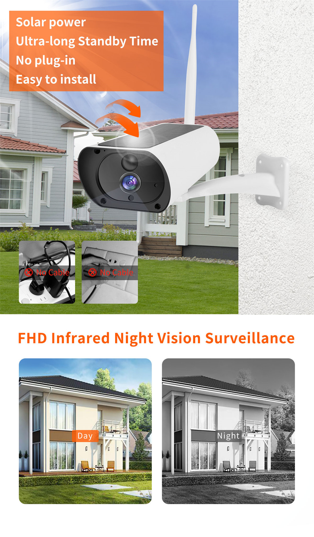 STW-2 Home IP66 WIFI Low Power Security Monitoring Solar Tuya Smart Outdoor Battery Wireless Ip Camera(STW-2 WIFI)