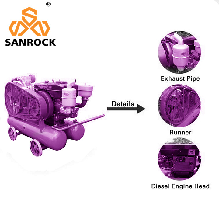 Piston Air Compressor Portable Air Compressor Machine Diesel Industrial Air Compressor