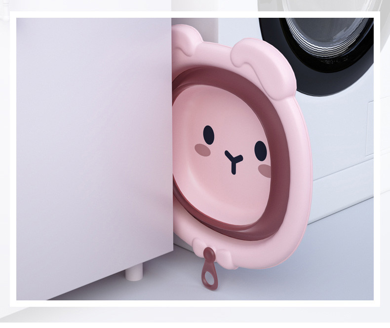 Cartoon Design Plastic Foldable Save Space Wash bow Wash Basin