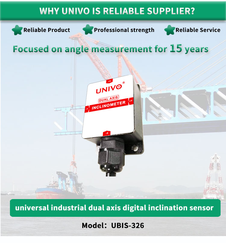 Industrial High Precision Dual Axis Inclinometer Sensor RS232/485/TTL UNIVO UBIS-326