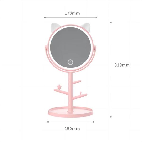 6 Inches Simple Makeup Mirror with Adjustable Angle and Convenient Built in Tray