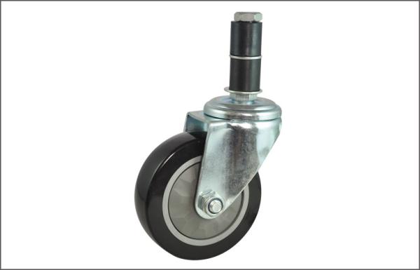 Quality PVC Adapter Stem Swivel Caster Wheels with Single / double Axle for sale