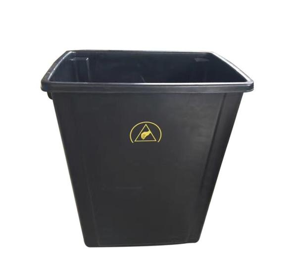 Quality Lids Style Permanent ESD Trash Cans / Waste Basket Color Black w/ESD Symbol for sale