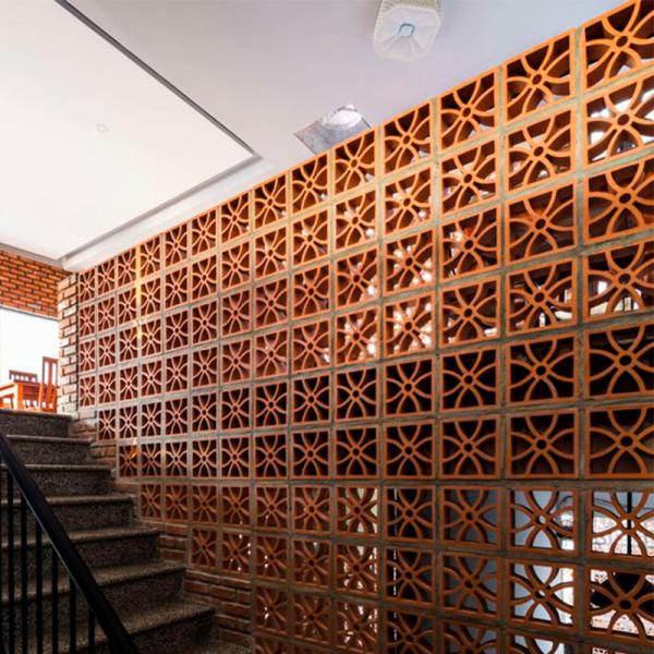 Wall Panels Decorative Red Hollow Ceramic Bricks for the Balconies