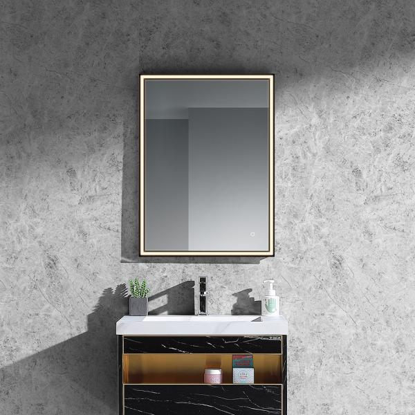 Quality Acrylic Frame Led Strip Bathroom Mirror Touchable Screen Customizable for sale