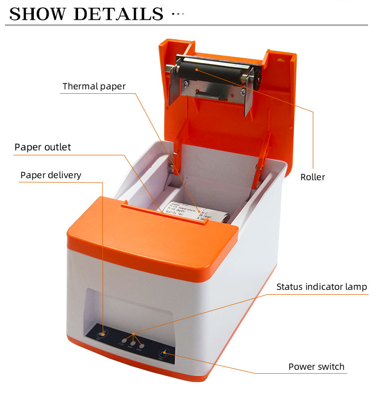 High Speed Usb Bluetooth Universal Ticket Thermal Bill Receipt Printer Year 1-Year