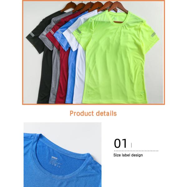 Multicolor Quick Dry Short Sleeve Sport T Shirt Gym Jerseys Fitness Shirt Trainer Running T-Shirt Men′ S Breathable Sportswear