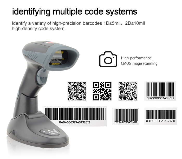 Wireless Bluetooth 2D Barcode Scanner Fast Decoding For Supermarket Store / Grocery Store