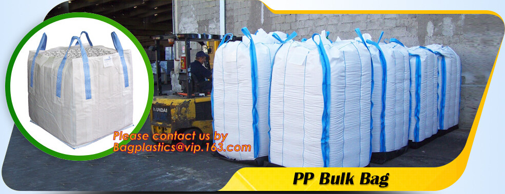 polypropylene woven plastic jumbo bag pp big bag for sand, building material, 500kg-1000kg PP Woven Jumbo Bag Big Bag wi