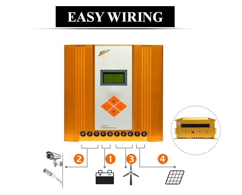 200w 300w Wind And Solar Hybrid Controller Wind Turbine Mppt Charge Controller