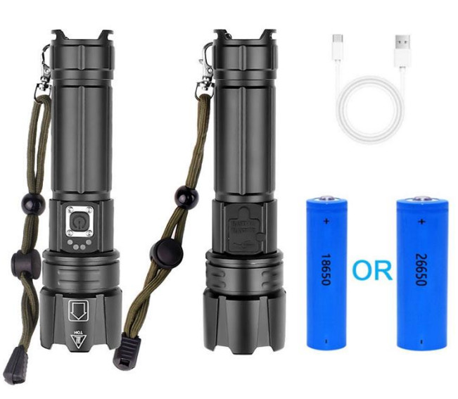 High Lumens LED Torch Flashlight Rechargeable For Outdoor Activity